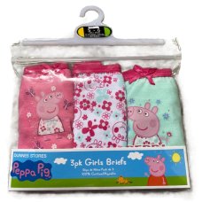 DX307: Girls 3 Pack Peppa Pig Briefs (2-6 Years)